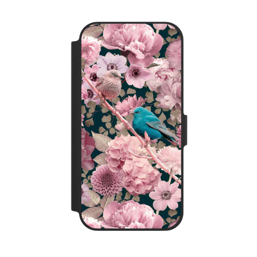 Apple iPhone 12 NIVOflip Spatzen im rosa Blumenmuster