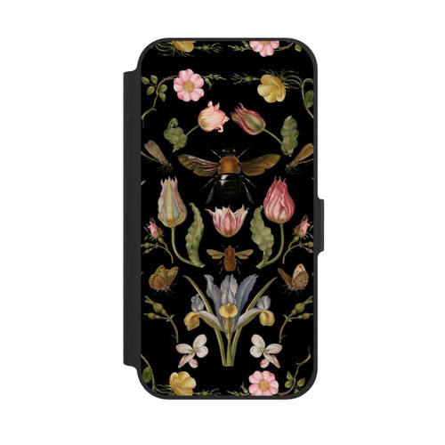 Apple iPhone 12 NIVOflip Wildblumen und Biene Schwarz