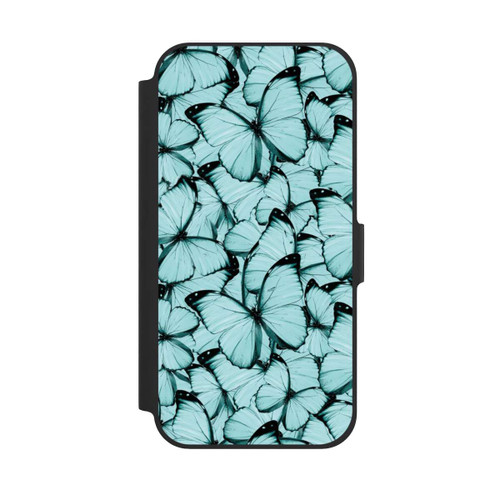 Apple iPhone 12 NIVOflip Teal Schmetterlinge