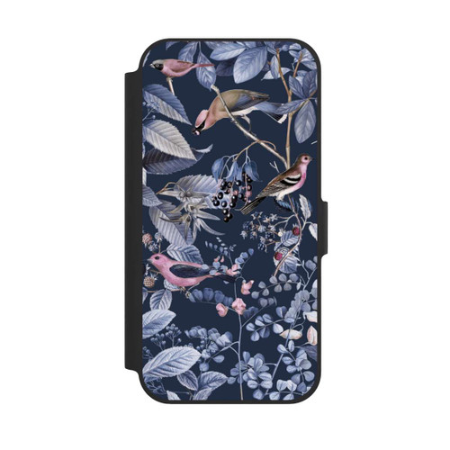 Apple iPhone 12 NIVOflip Vögel und Beeren blau