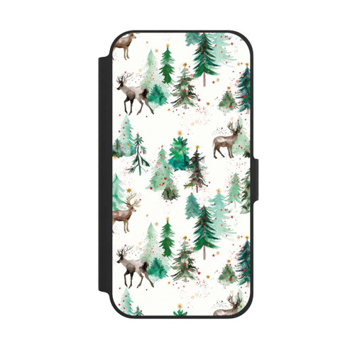 Apple iPhone 12 NIVOflip Hirsche und Winterweihnachtsbäume