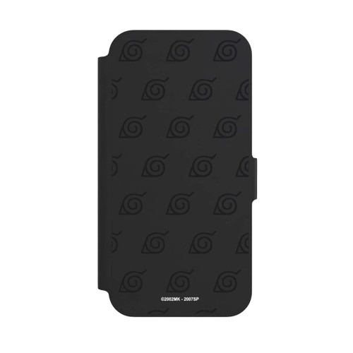 Apple iPhone 12 NIVOflip Schwarzes Konoha-Muster Transparent