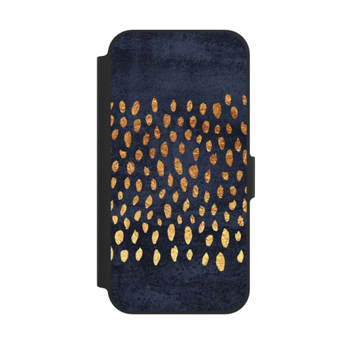 Apple iPhone 12 NIVOflip Muster Gold und Marine