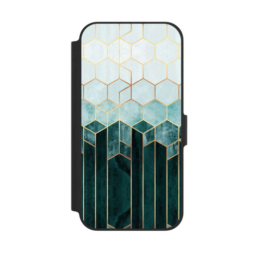 Apple iPhone 12 NIVOflip Blaugrüne Sechsecke