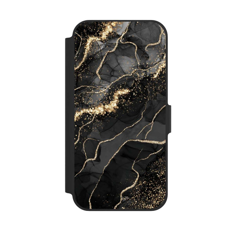 iPhone 12 NIVOflip Look Spirales de Marbre Sombre & Or
