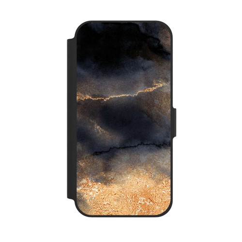 Apple iPhone 12 NIVOflip Schwarzer Marmor Goldstaub Look