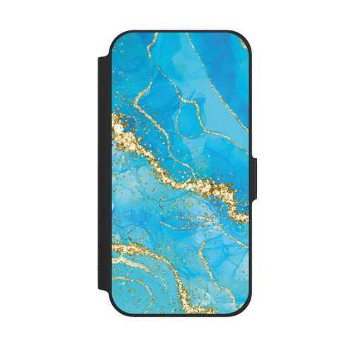 Apple iPhone 12 NIVOflip Türkis-goldene Tapete