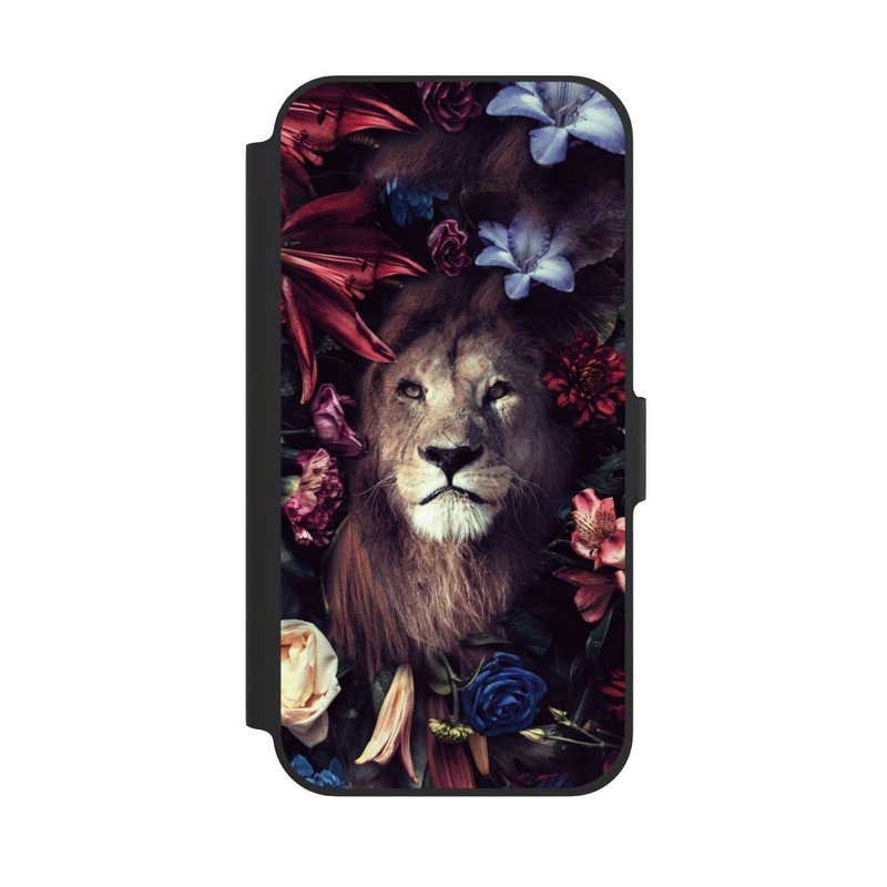 iPhone 12 NIVOflip Löwe Blumenrahmen