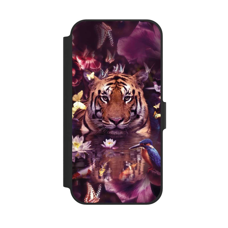 iPhone 12 NIVOflip Tiger Blumenrahmen