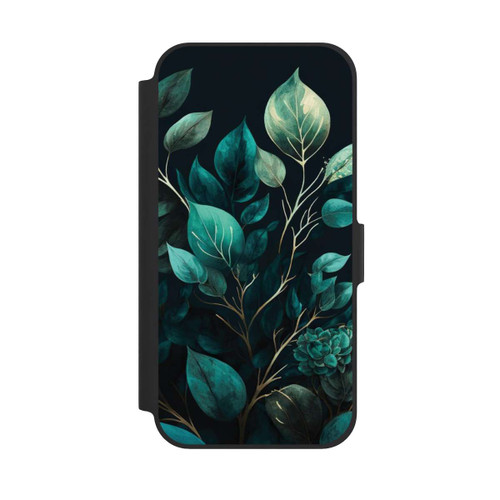 Apple iPhone 12 NIVOflip Eukalyptus dunkler Hintergrund