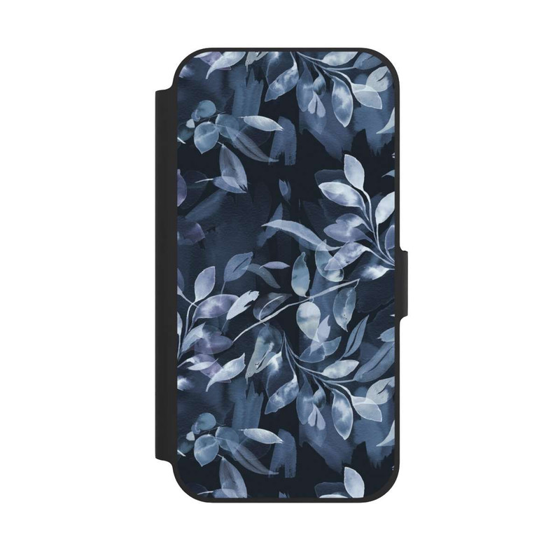 iPhone 12 NIVOflip Aquarelle Feuilles Mystiques Marine