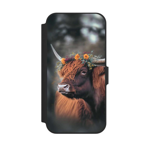 Apple iPhone 12 NIVOflip Vache des Highlands avec des fleurs avec IA