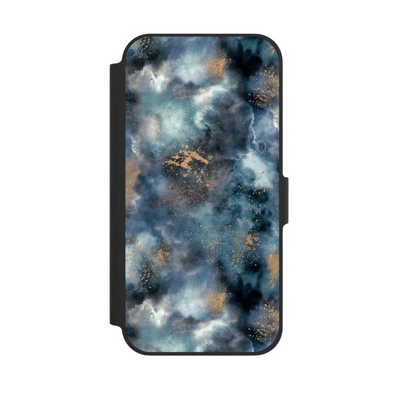 iPhone 12 NIVOflip Smoky Marble Watercolor Navy