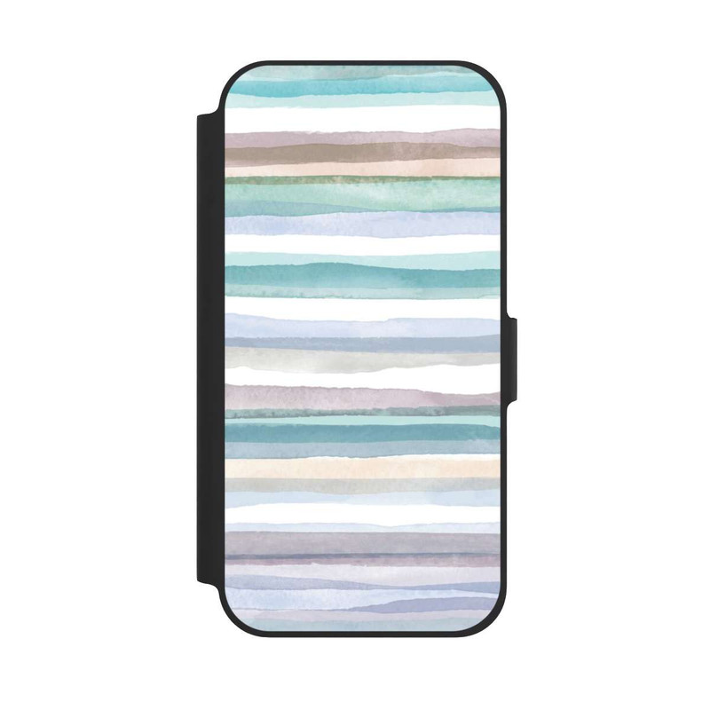 iPhone 12 NIVOflip Pastellfarbene Streifen Blau