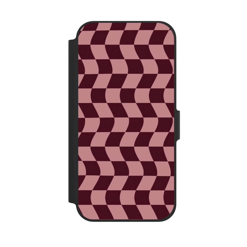 iPhone 12 NIVOflip Schachbrett Rot-Rosa