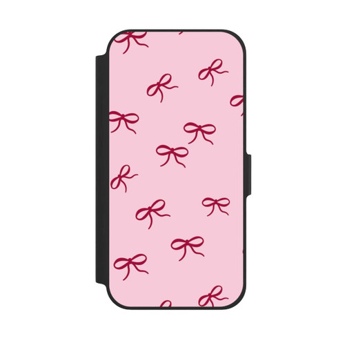 Apple iPhone 12 NIVOflip Schleifen Muster Rot Pink