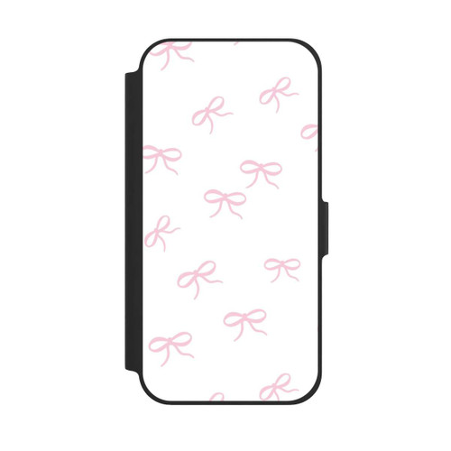 Apple iPhone 12 NIVOflip Schleifen Muster Rosa Weiß