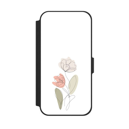 Apple iPhone 12 NIVOflip Blume Line Art Beige
