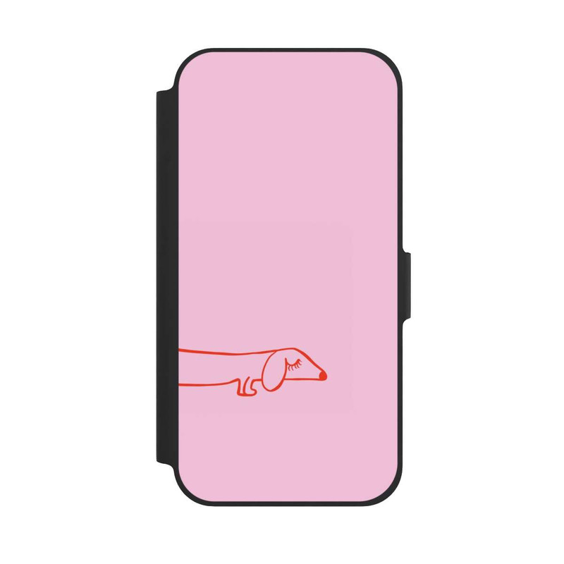 iPhone 12 NIVOflip Dachshund Illustration Pink