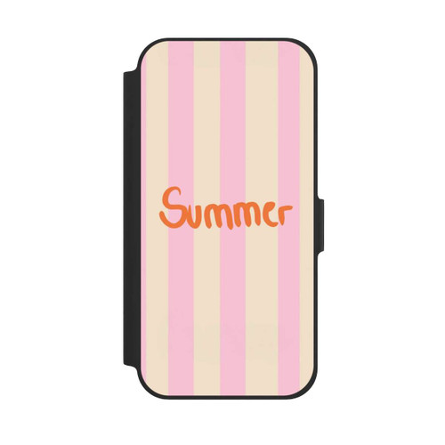 Apple iPhone 12 NIVOflip Summer- Rosa und Orange Streifen Hintergrund