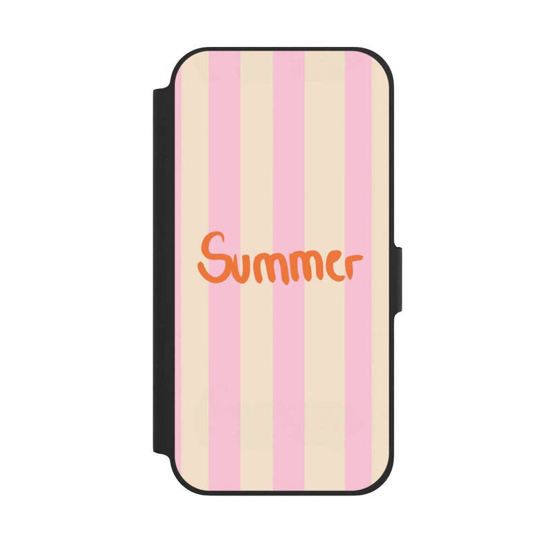 iPhone 12 NIVOflip Summer- Rosa und Orange Streifen Hintergrund