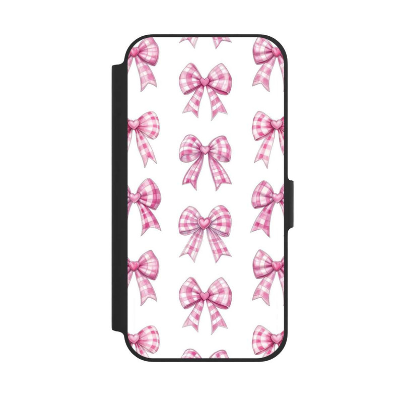 iPhone 12 NIVOflip Pink Gingham Hearts and Bows with AI