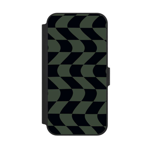 Apple iPhone 12 NIVOflip Checked Pattern Green Black