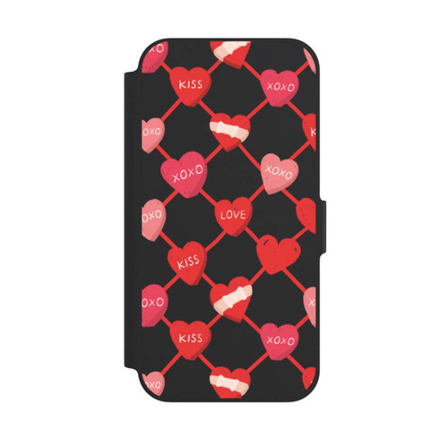 Apple iPhone 12 NIVOflip Herz Muster XOXO Rot
