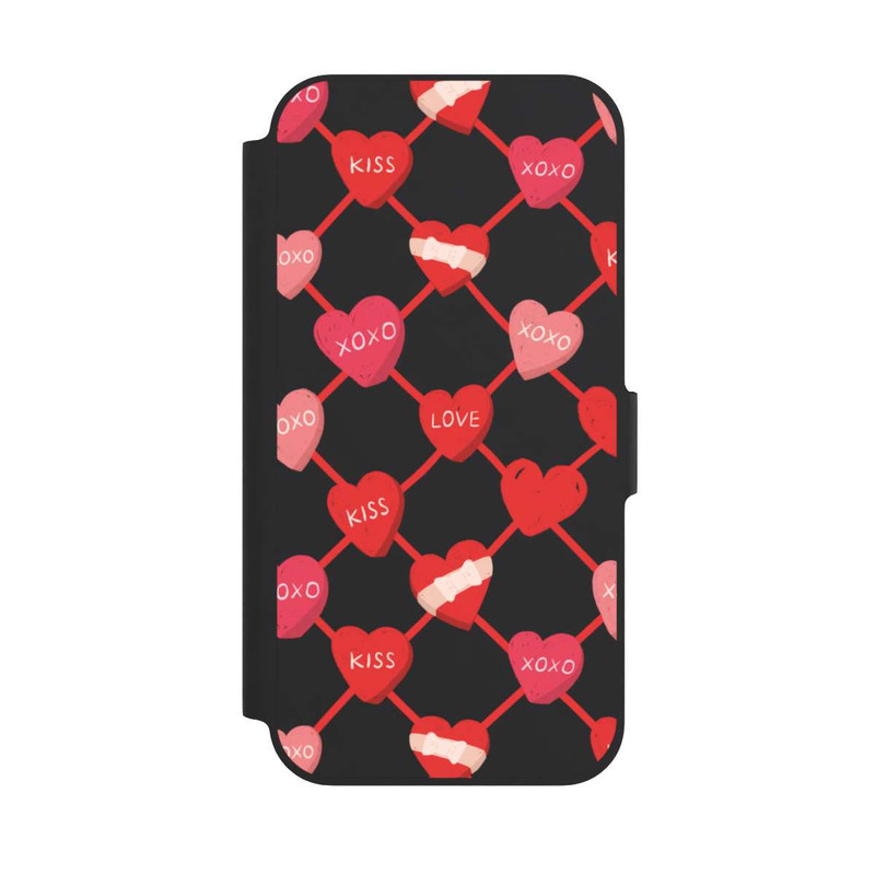 iPhone 12 NIVOflip Herz Muster XOXO Rot