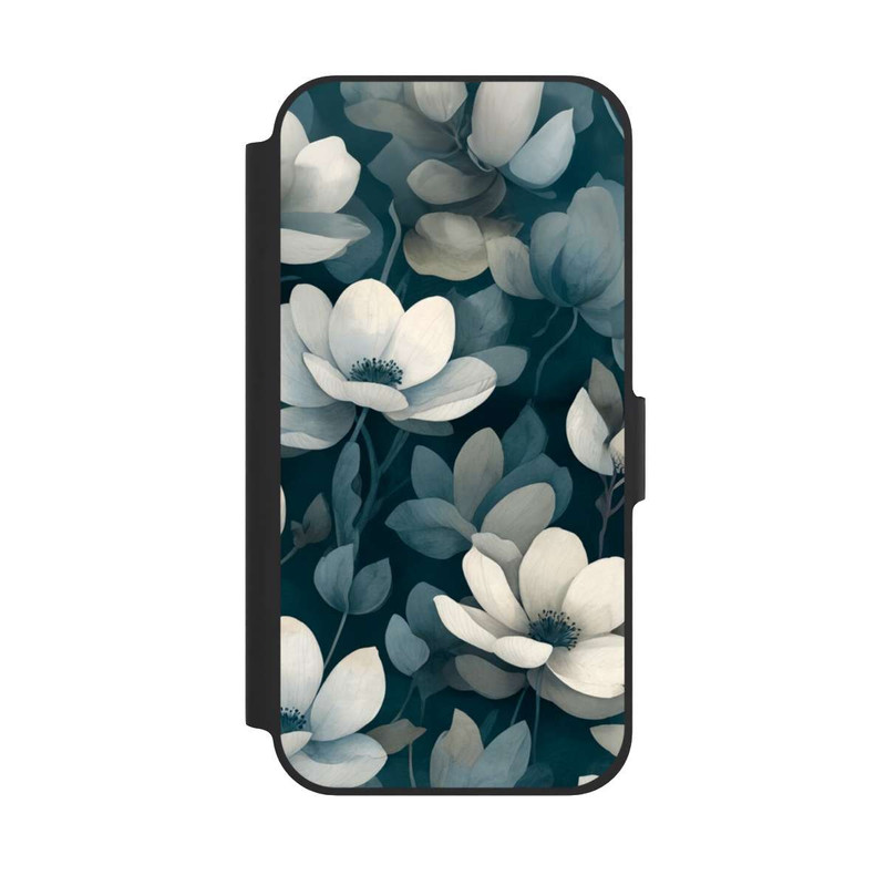 iPhone 12 NIVOflip Negative Flower Petrol White with AI