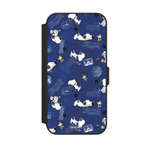 Apple iPhone 12 NIVOflip Peanuts Travel Stamps Pattern Blue