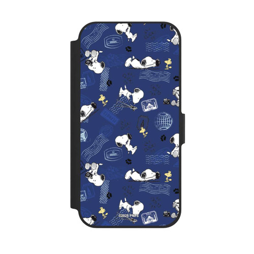 Apple iPhone 12 NIVOflip Peanuts Travel Stamps Pattern Blue