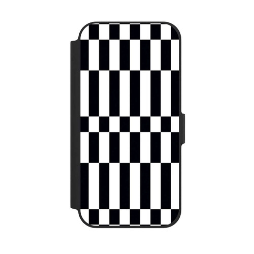 Apple iPhone 12 NIVOflip Checked Abstract Bold Black and White Color Block