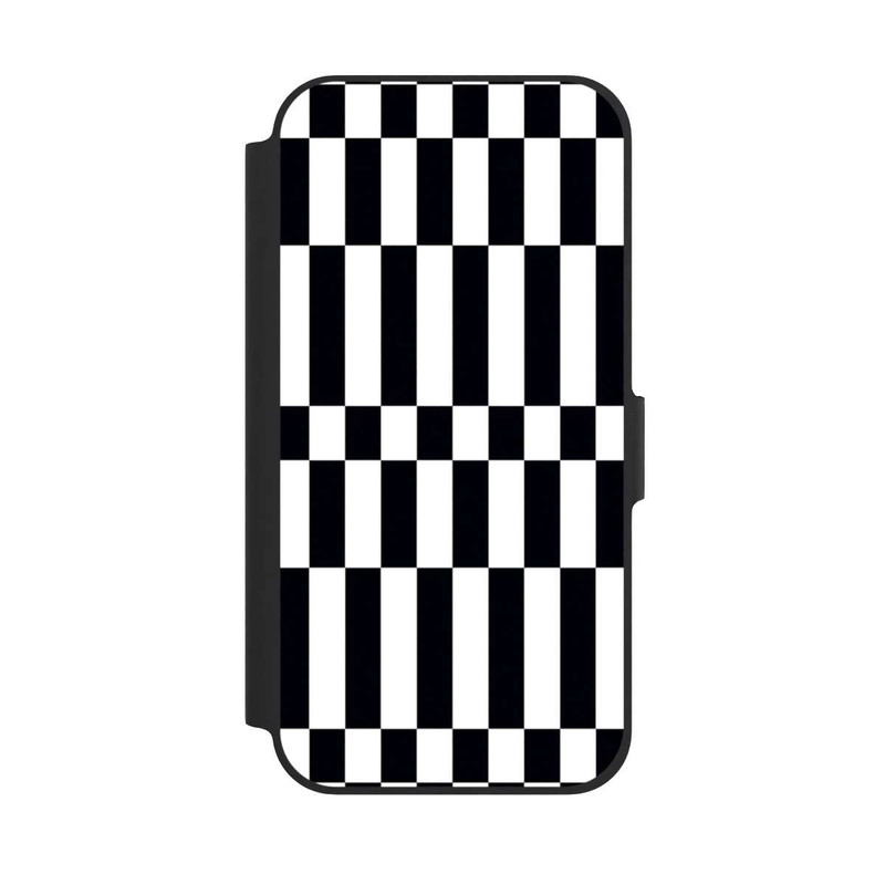 iPhone 12 NIVOflip Checked Abstract Bold Black and White Color Block