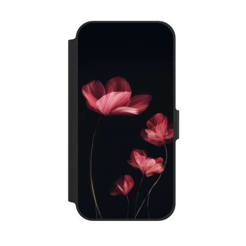 Apple iPhone 12 NIVOflip Burgunder Blüten schwarz