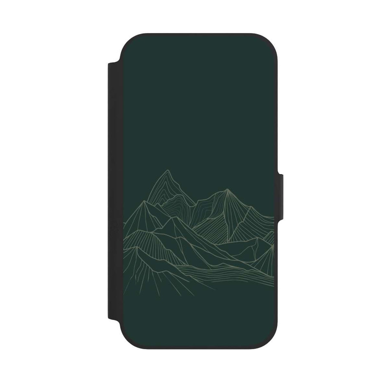 iPhone 12 NIVOflip Berg Line Art Grün