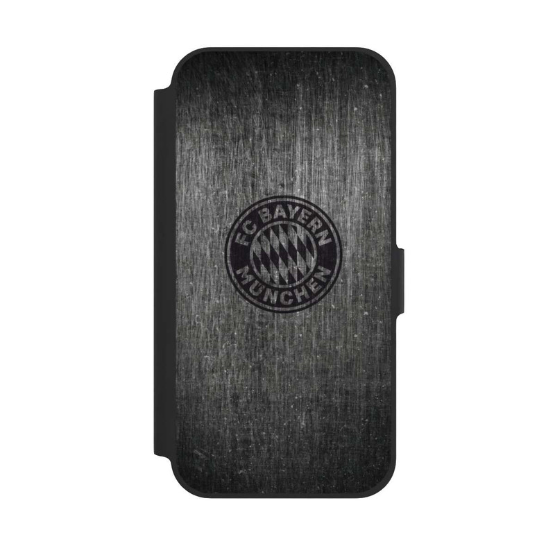 iPhone 12 Pro NIVOflip Metalllook FCB Logo einfarbig