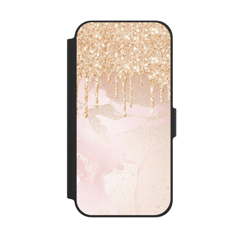 iPhone 12 Pro NIVOflip  Roségoldener Glitzer Tropfen Look