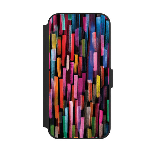 Apple iPhone 12 Pro NIVOflip Bunte Pinselstriche schwarz