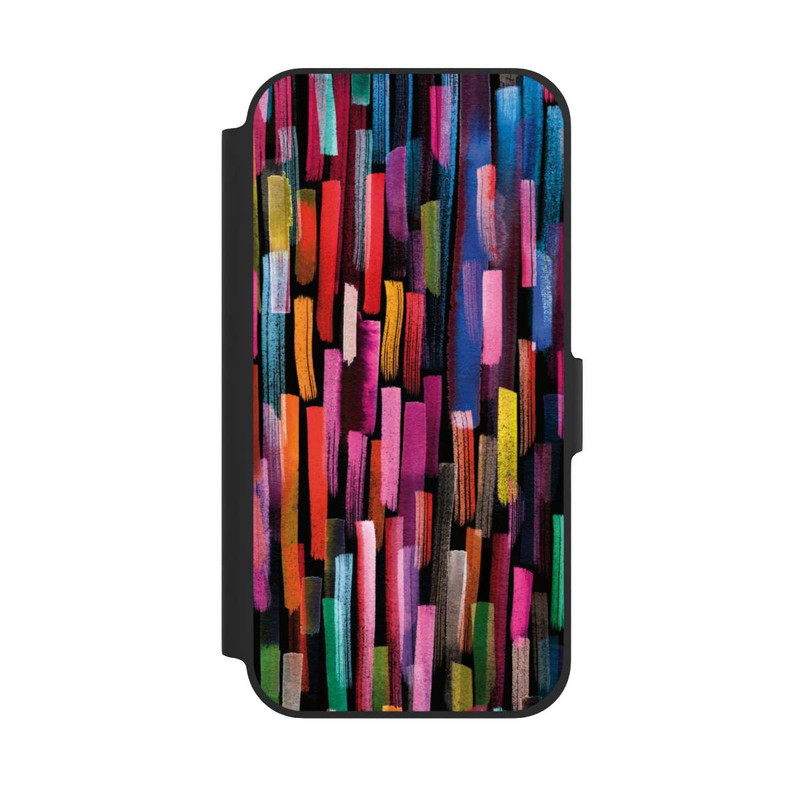 iPhone 12 Pro NIVOflip Coups De Pinceaux Colorés Noir