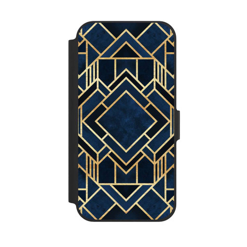 Apple iPhone 12 Pro NIVOflip Kunst Deko Blau Golddruck