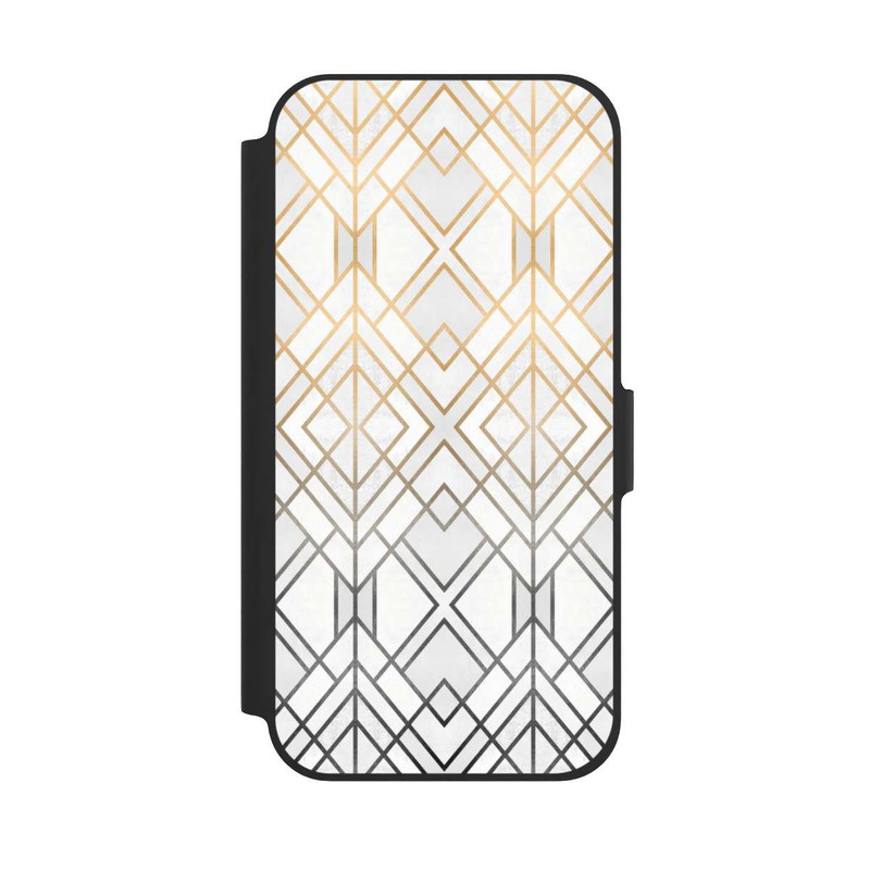 iPhone 12 Pro NIVOflip Imprimé Geo Gold doré et gris