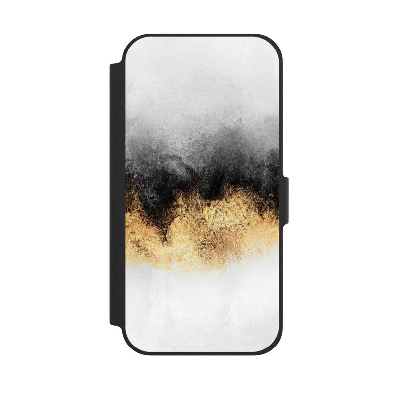 iPhone 12 Pro NIVOflip Grauer Himmelstaub Golddruck