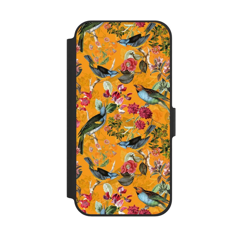 iPhone 12 Pro NIVOflip Tapete mit Vögeln und Blumen
