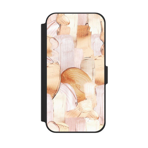 Apple iPhone 12 Pro NIVOflip Weiß/Gold Pinsel Muster