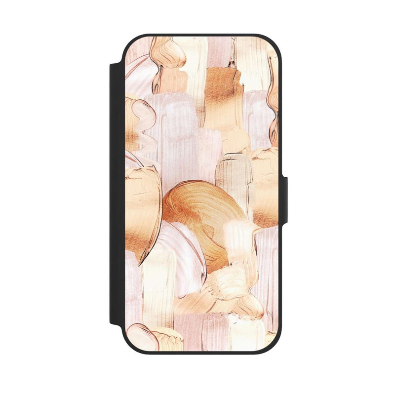 iPhone 12 Pro NIVOflip White/Gold Brush Pattern