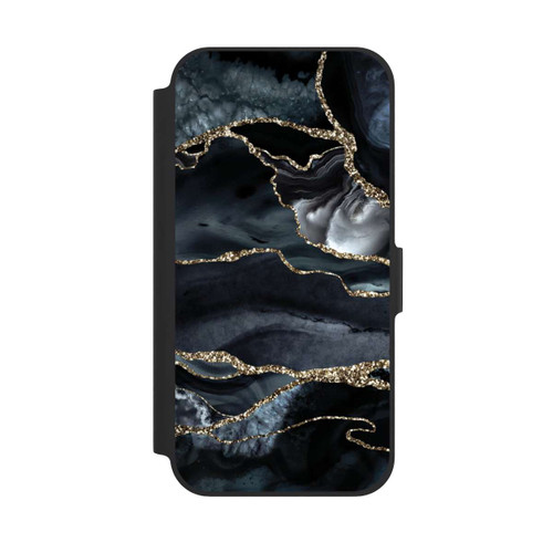 Apple iPhone 12 Pro NIVOflip Dunkler Marmor Gold Glitzerlook