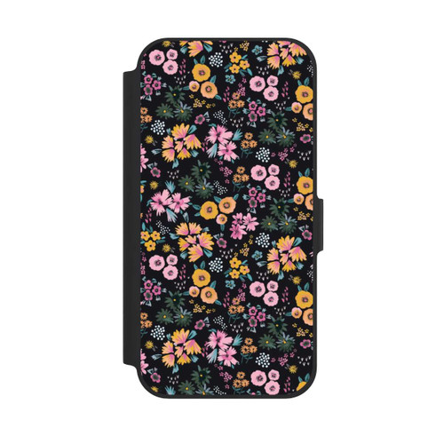 Apple iPhone 12 Pro NIVOflip Kleine bunte Blumen Schwarz 2