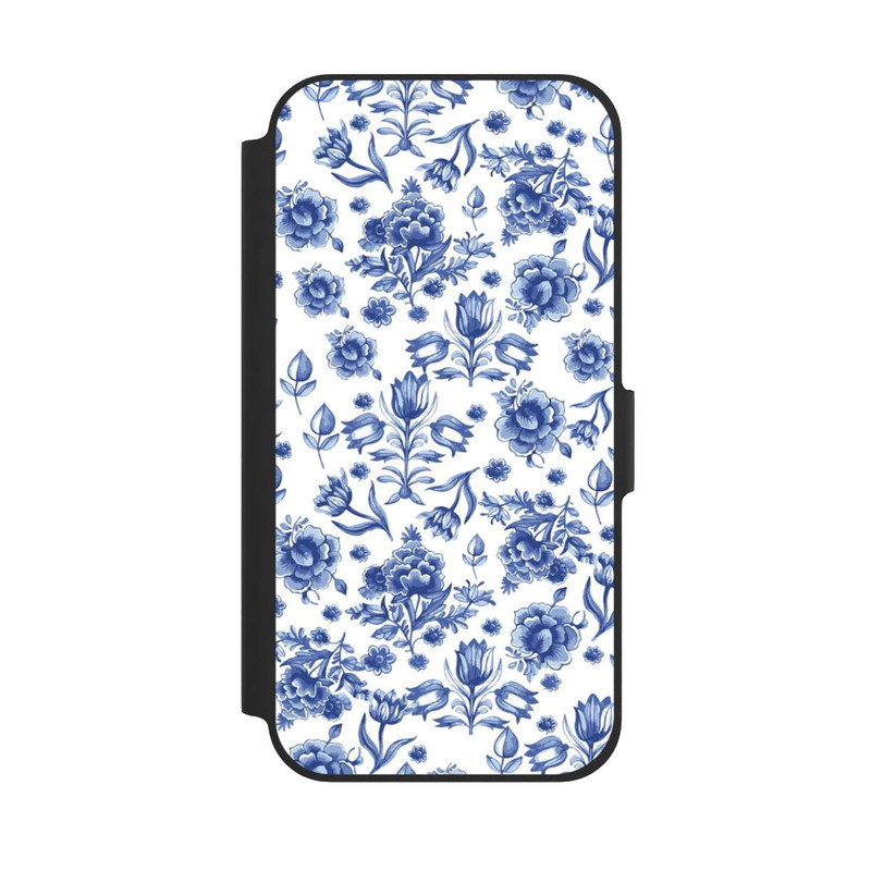 iPhone 12 Pro NIVOflip Blue Flower Pattern - Delft (NL)