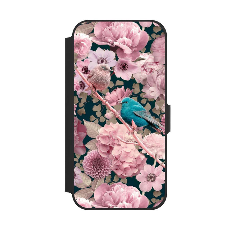 iPhone 12 Pro NIVOflip Sparrows in Pink Flower Pattern